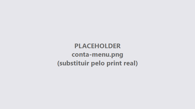 Menu do usuário com a opção Alterar senha
