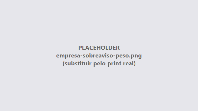 Ajuste do peso percentual de uma entrada de sobreaviso