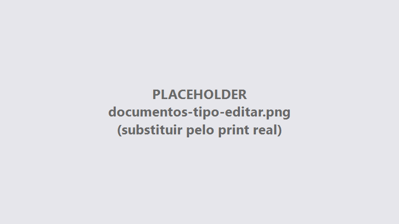 Edição de um tipo de documento existente