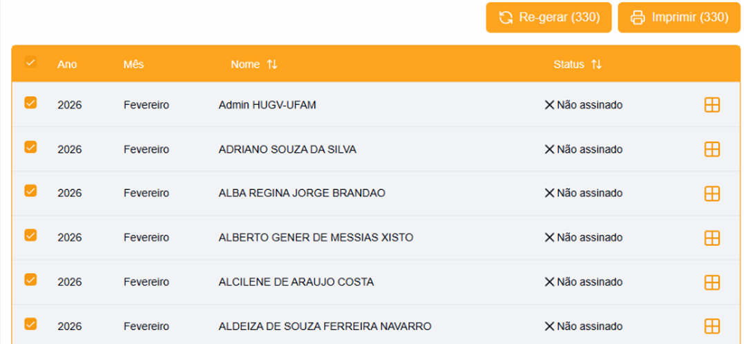 Seleção dos colaboradores para o relatório