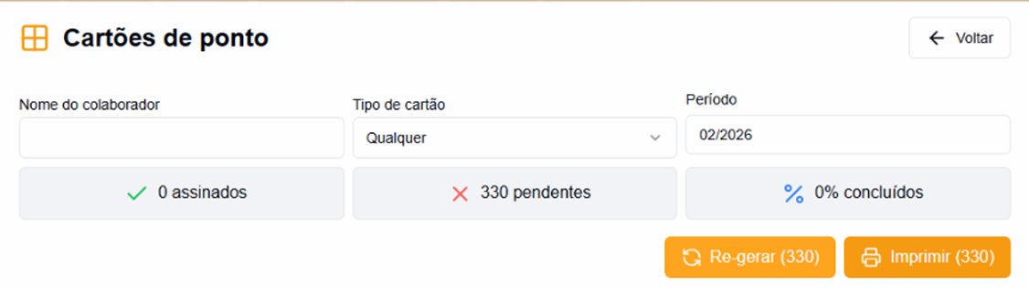 Opções de impressão e formato do relatório