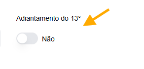 Opção de adiantamento do 13º salário