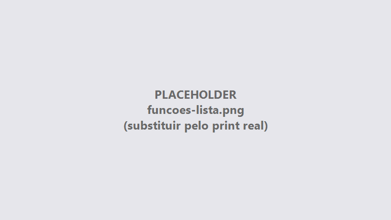 Listagem de funções com o botão Novo