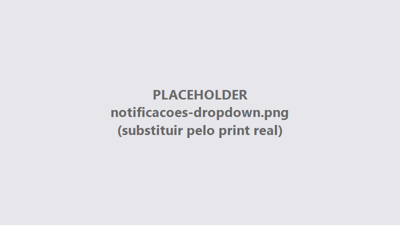 Menu de notificações recentes com o link Ver mais notificações