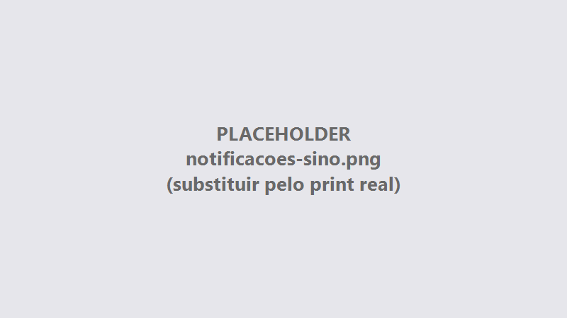 Ícone de sino no cabeçalho indicando notificações não lidas